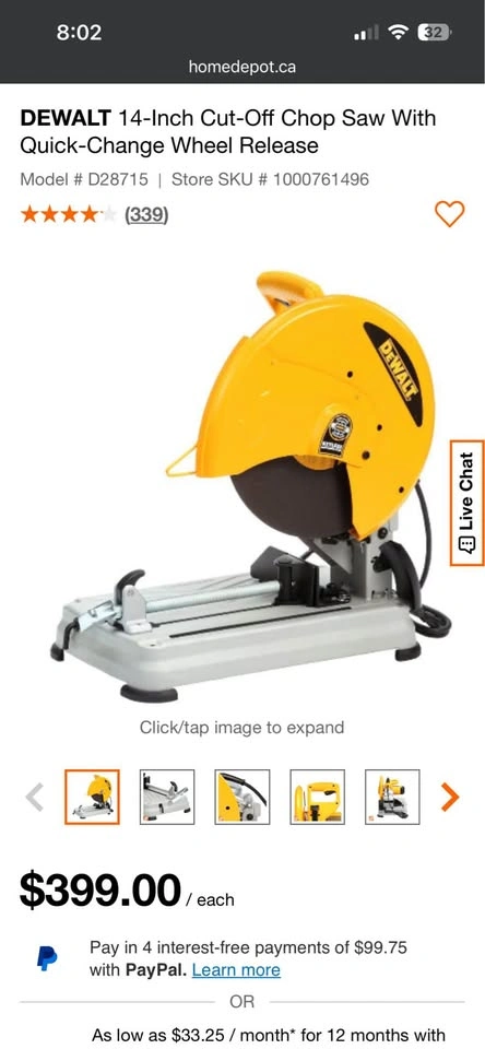 Dewalt metal chop saw - photo 3