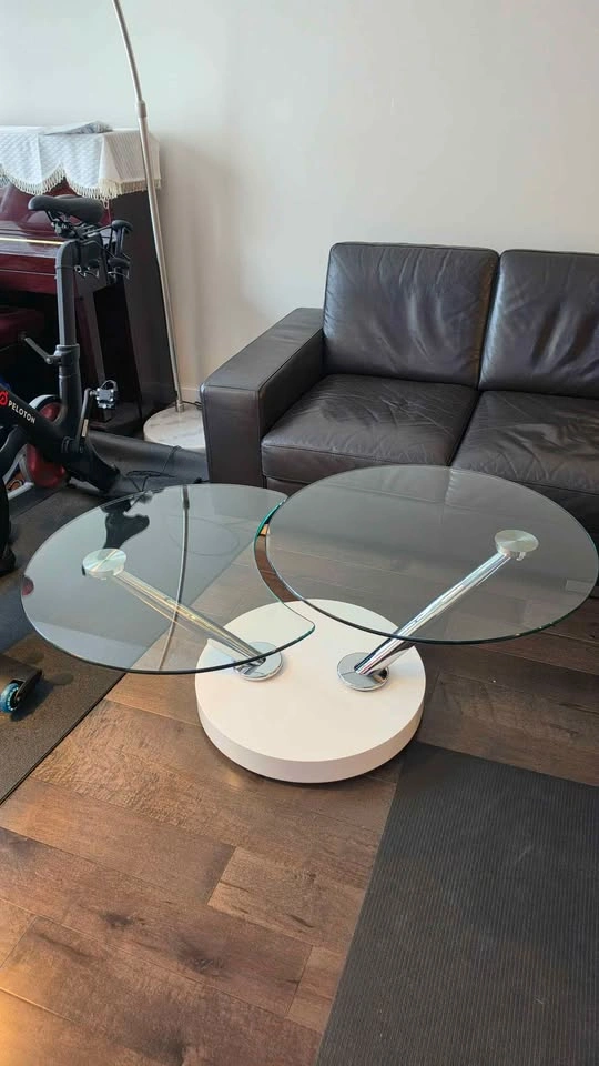 Modern Swivel Glass Coffee Table