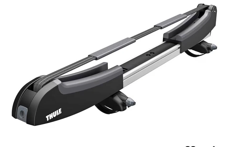 Thule Evo Crossbars, SUP Taxi XL, and Paddle Holder
