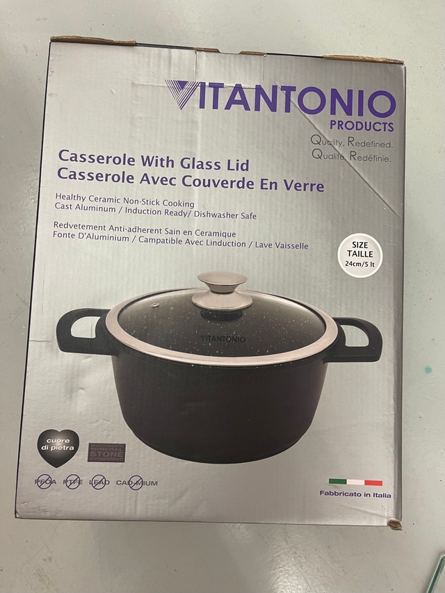 Vitantonio Casserole With Glass Lid