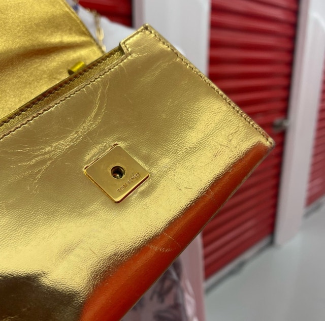 Tom Ford Gold Icon Leather Clutch Bag - photo 5