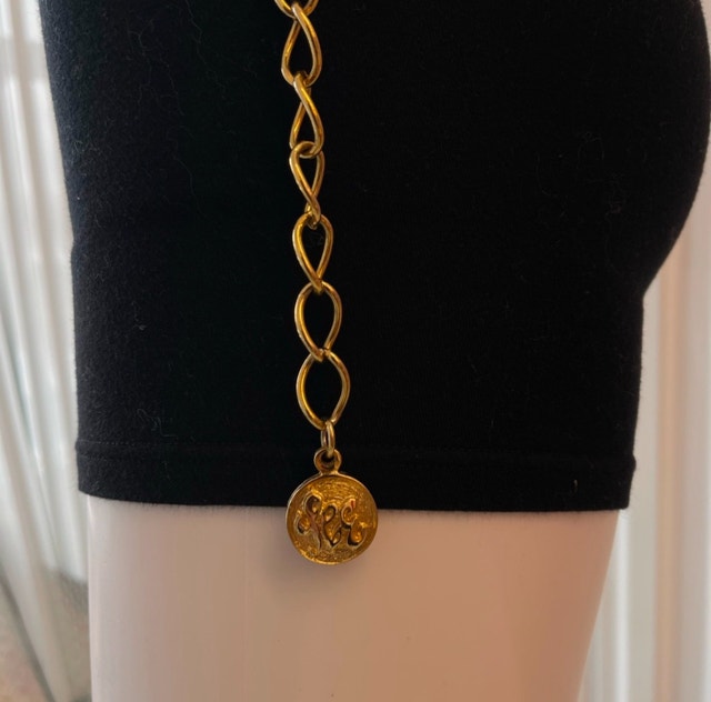 Gold Puffed Mariner Link Chain Belt - photo 3
