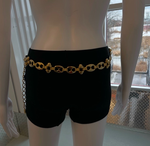 Gold Puffed Mariner Link Chain Belt - photo 4