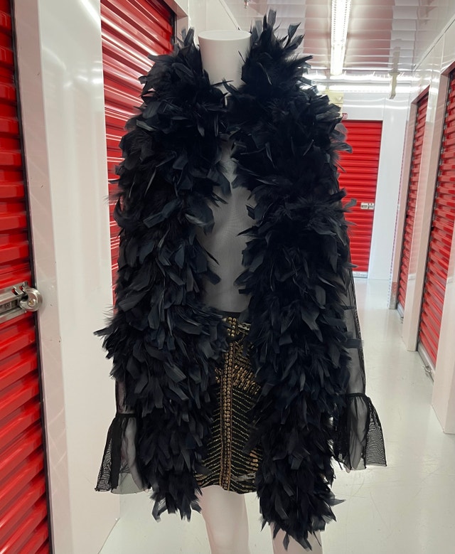 Theatrical Black Feather Boa with Dramatic Volume