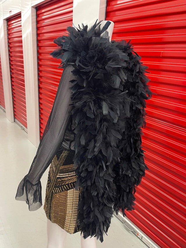 Theatrical Black Feather Boa with Dramatic Volume - photo 5