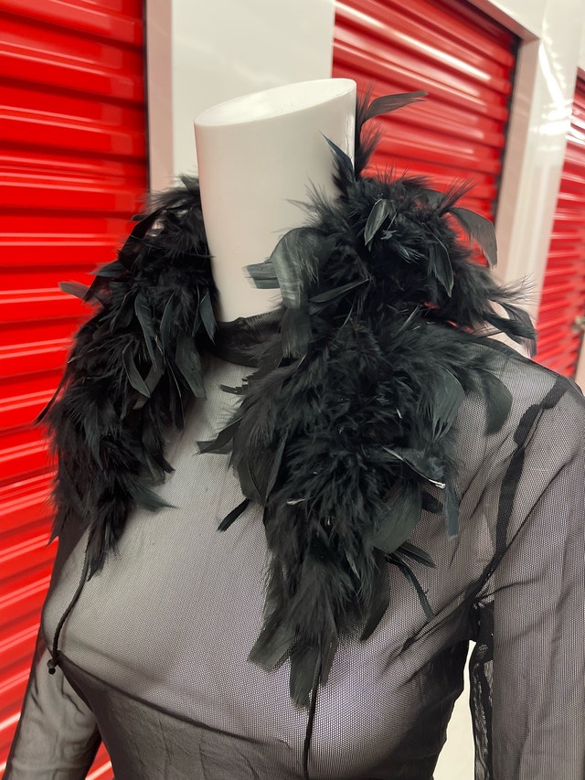 Vintage Black Feather Trim - photo 2