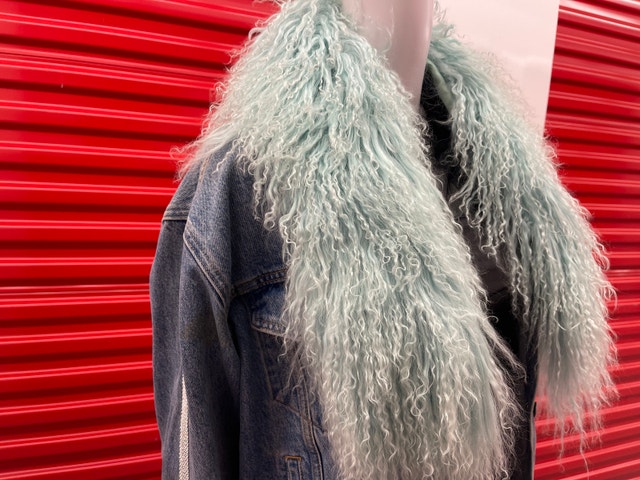 Luxurious Mint Green Faux Fur Mongolian collar - photo 2