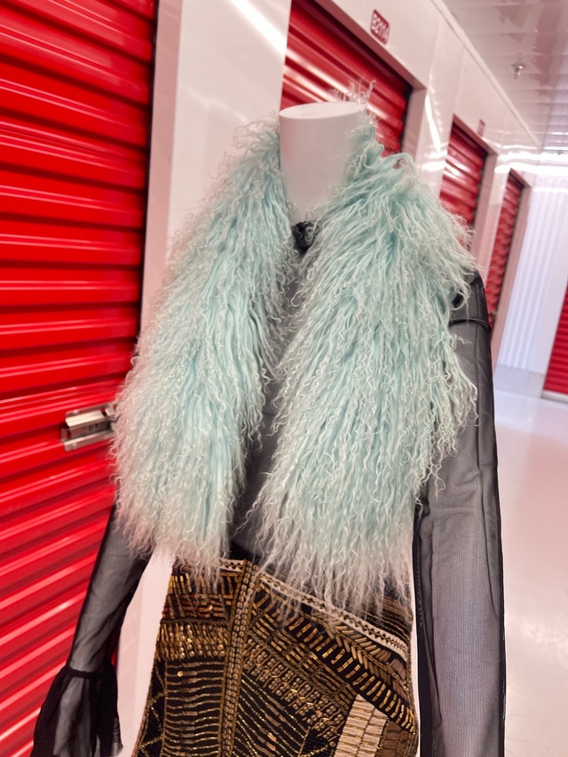 Luxurious Mint Green Faux Fur Mongolian collar - photo 5