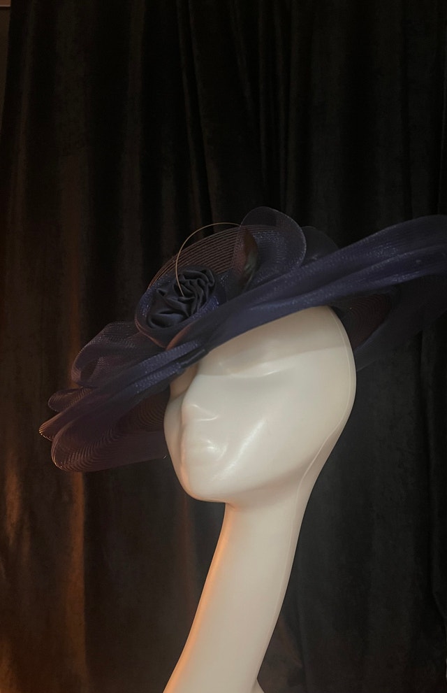 Italian Vintage Fascinator Hat Boater Hat Organza Hat - photo 3