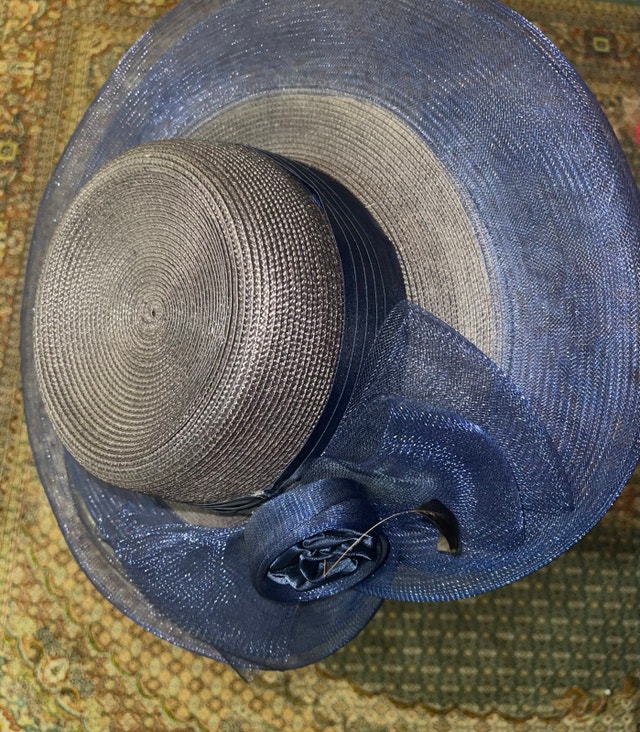 Italian Vintage Fascinator Hat Boater Hat Organza Hat - photo 5