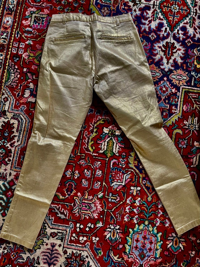 Zara Metallic Gold Skinny Pants - photo 4