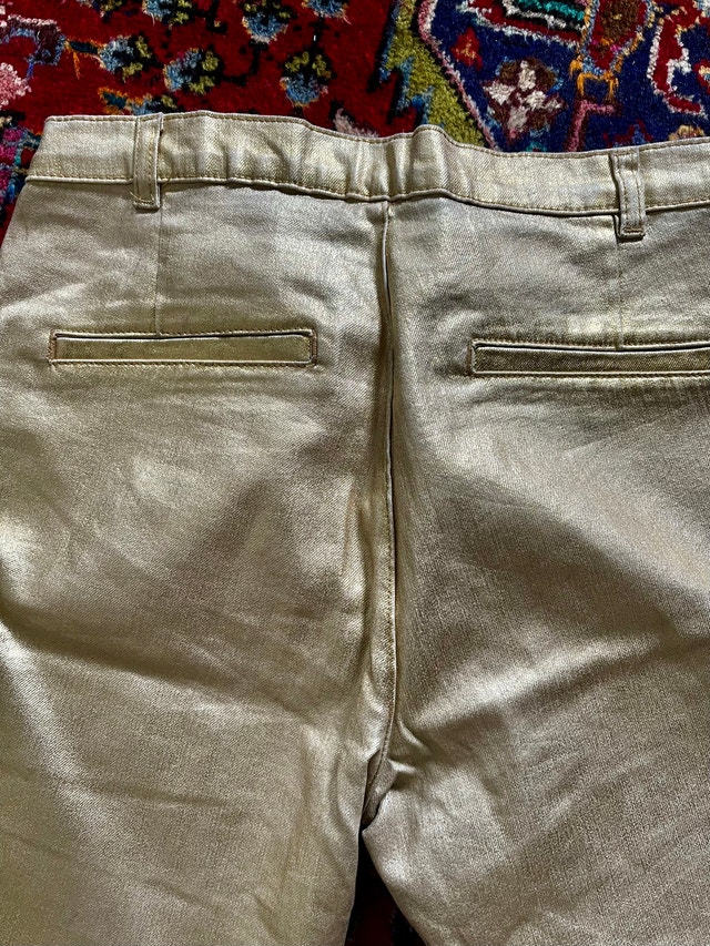 Zara Metallic Gold Skinny Pants - photo 5
