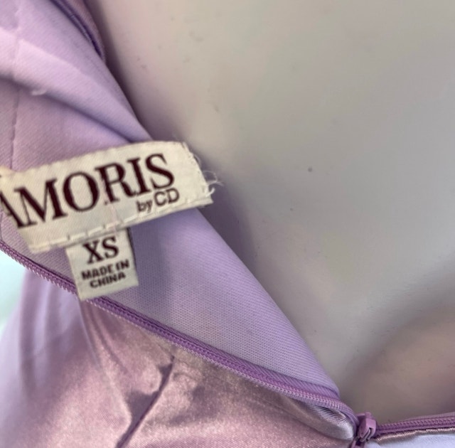 Formal Graduation Lavender Satin Slit Dress - photo 3