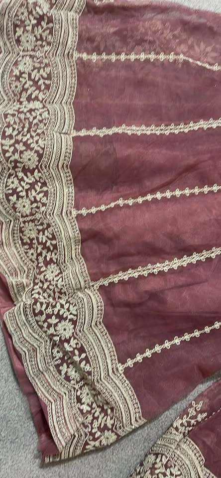 Embroidered Mauve Indian Pakistani Gharara Set - photo 2