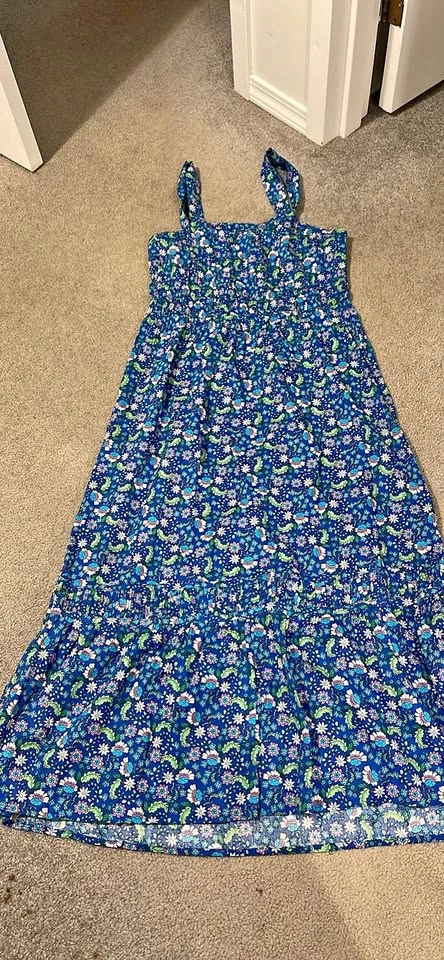 Blue floral maxi dress