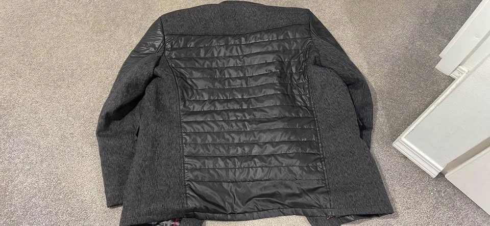 Men's Grey Mixed Material Quilted Jacket - photo 3