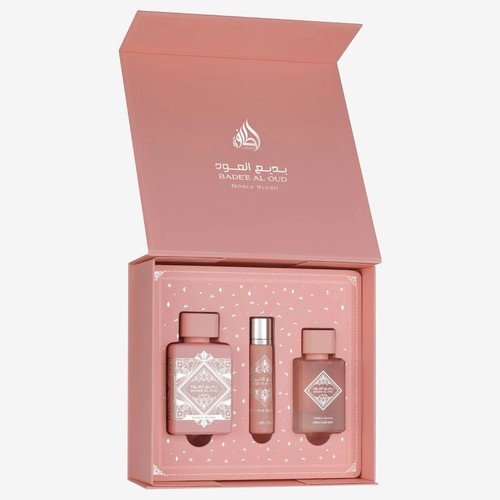 Lattafa Badee Al Oud Noble Blush EDP Gift Set (3 sizes)