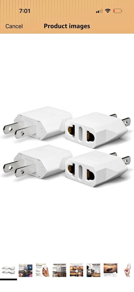 European to Canadian plug - EU To CA adapter- 4 pack