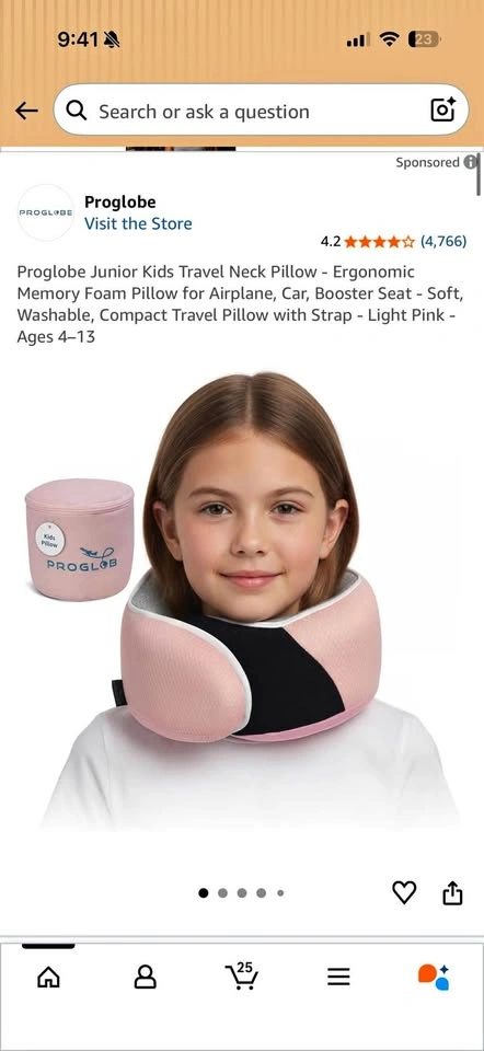 Brand New Sealed Kids Travel Neck Pillow with Bag