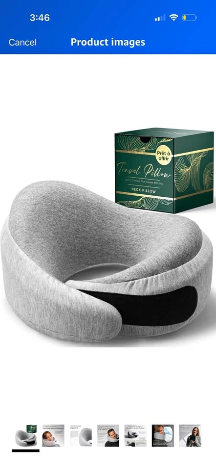 New travel neck pillow - grey