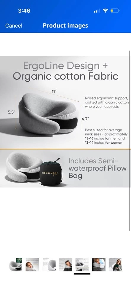 New travel neck pillow - grey - photo 2