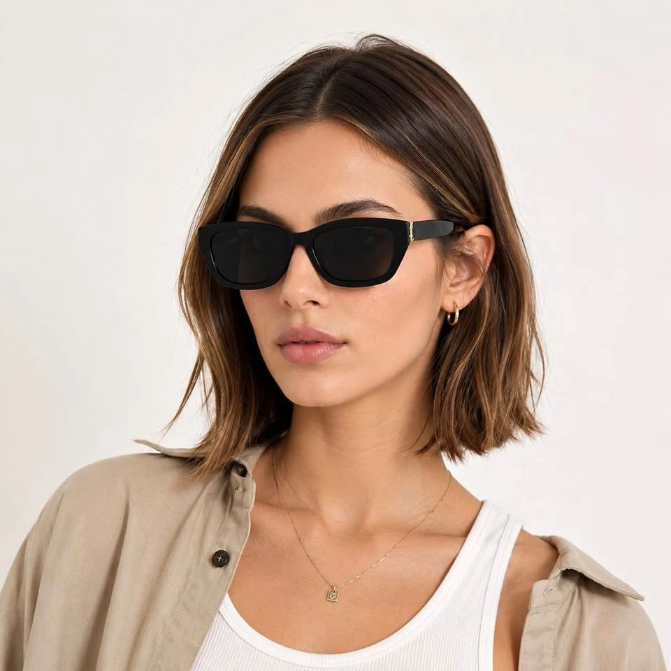 Saint Laurent SL M153 Black Rectangle Sunglasses w/ Case