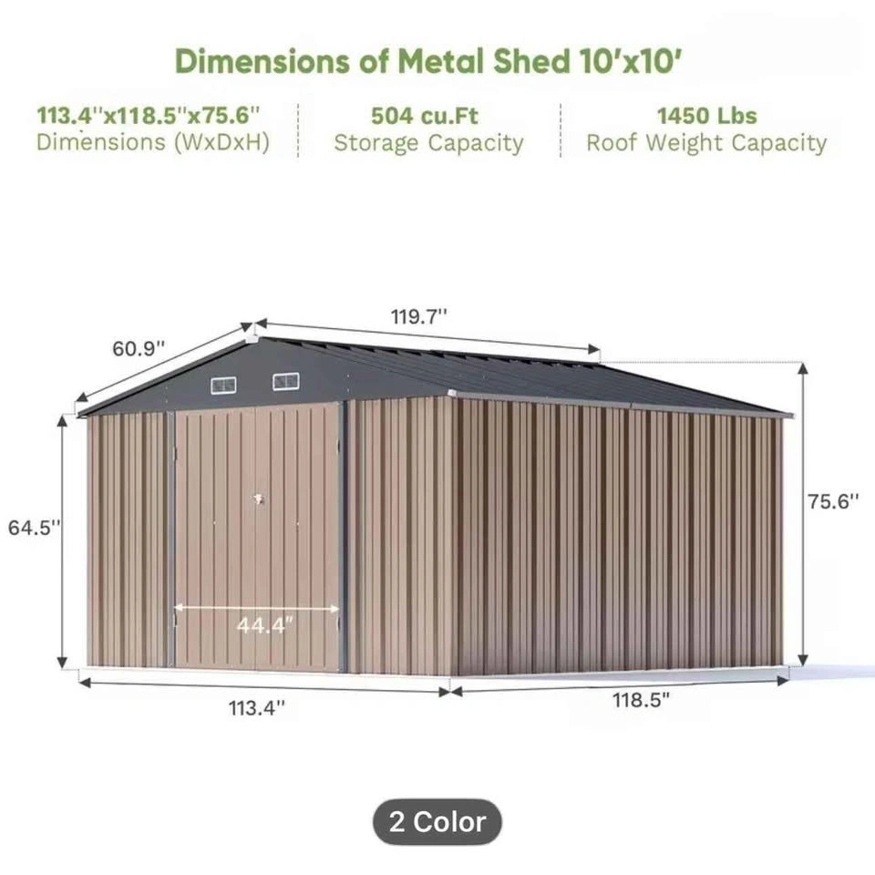 10'x10' Metal Outdoor Storage Shed - photo 2