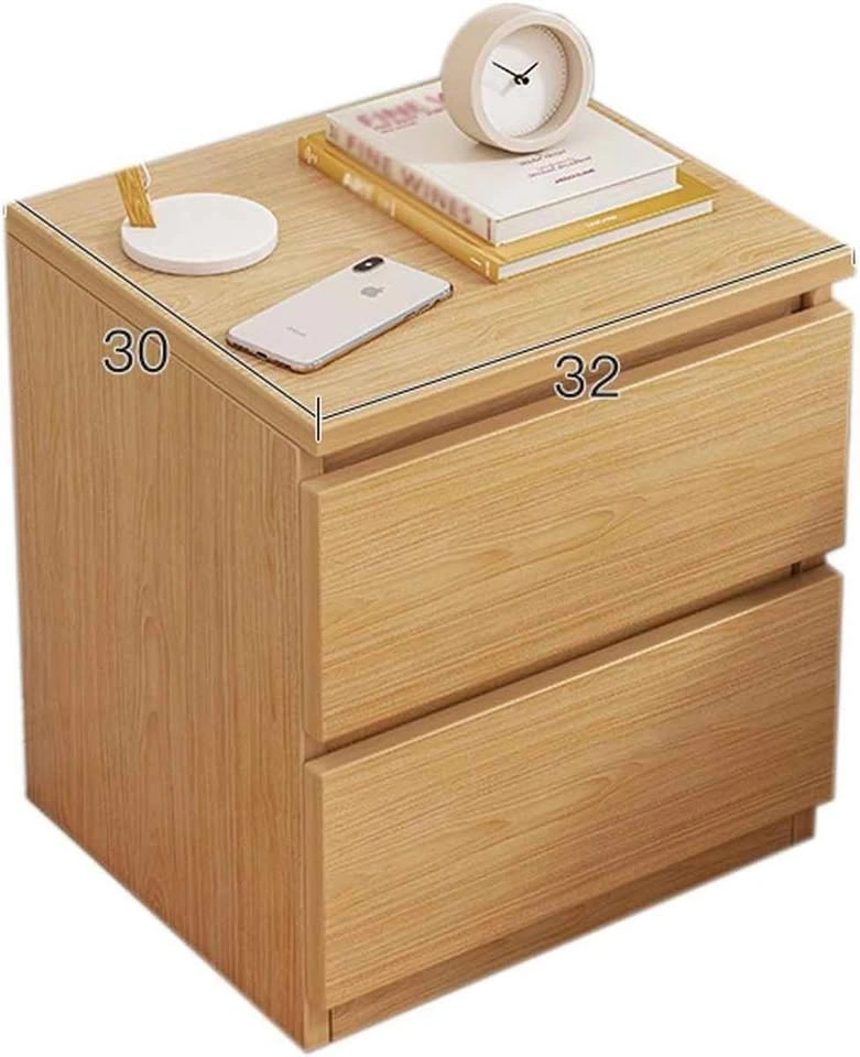 Modern Nightstand Solid Color Wooden Night Stands with 2 Drawers - photo 2