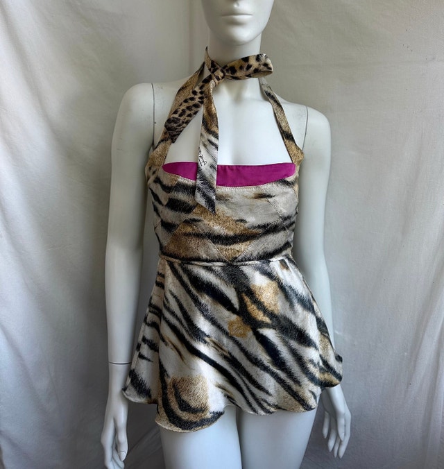 Vintage 90s Just Cavalli Tiger Halter Top - photo 2