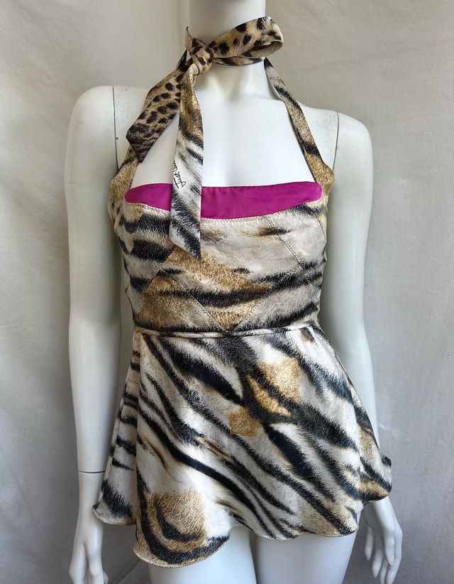 Vintage 90s Just Cavalli Tiger Halter Top - photo 5
