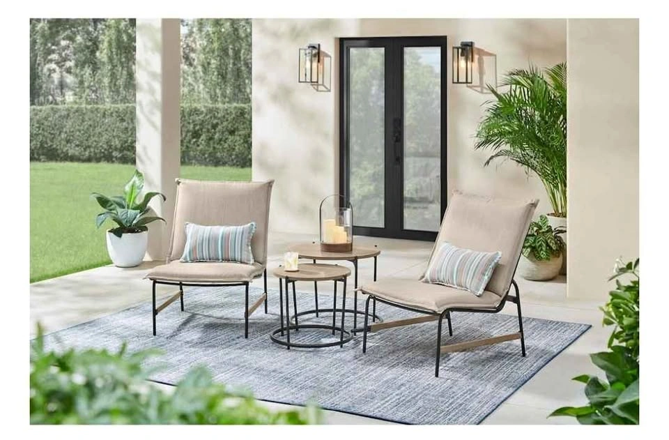 Hampton Bay Norwich 4-Piece Steel Patio Conversation Set