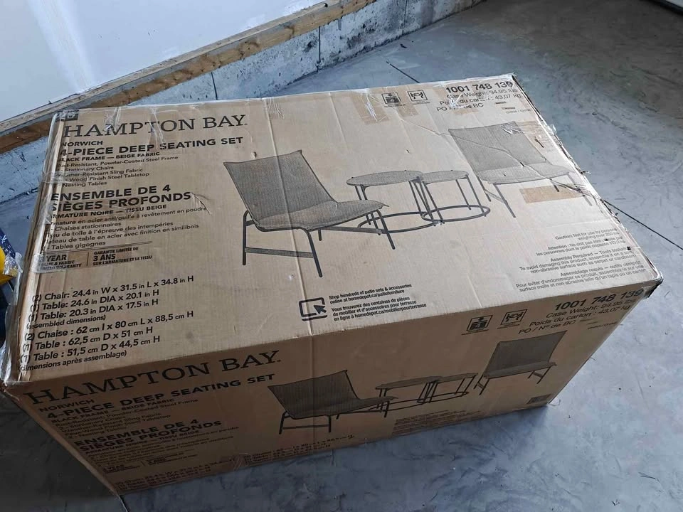 Hampton Bay Norwich 4-Piece Steel Patio Conversation Set - photo 2