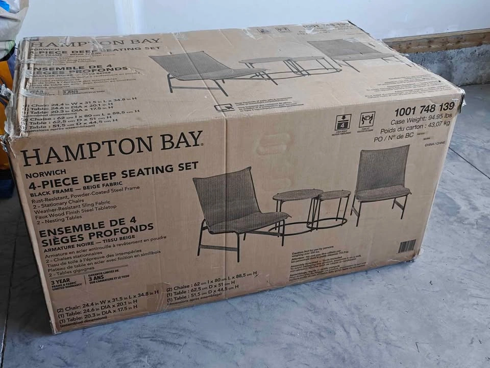 Hampton Bay Norwich 4-Piece Steel Patio Conversation Set - photo 4