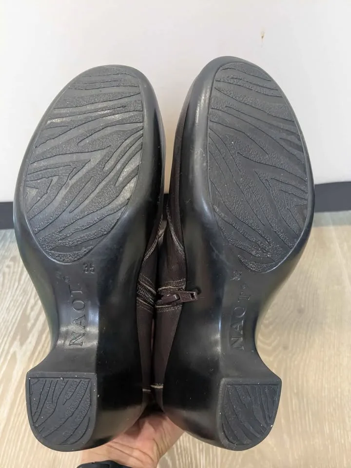NAOT tall brown leather boots 35 image indicator(4)