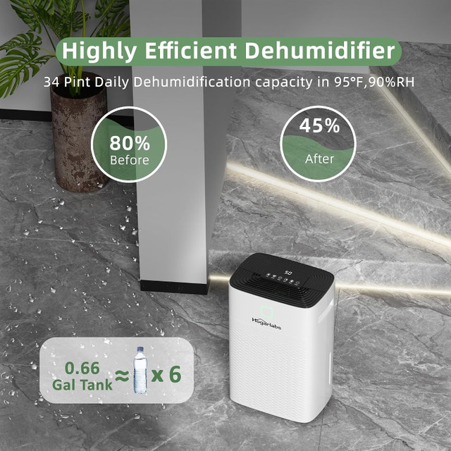 NEW HOGARLABS 34 Pint Smart Dehumidifiers, 3 Working Modes - photo 3