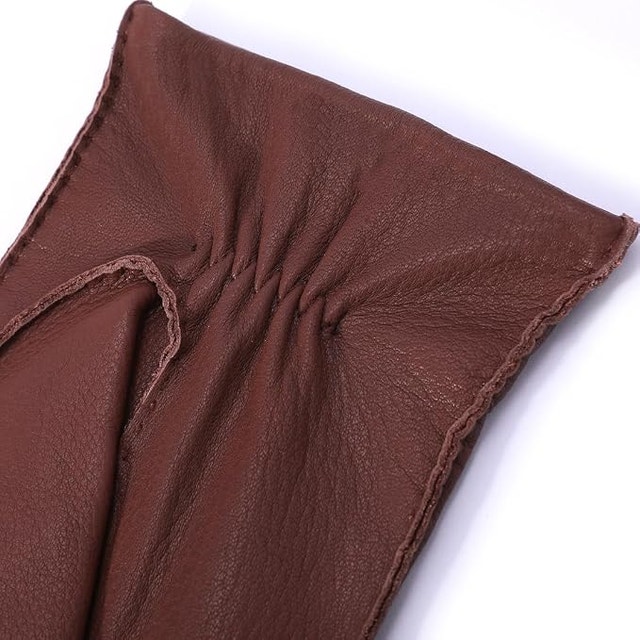 NEW Meetoget Womens XS Brown Deerskin Leather Dress Gloves - photo 3