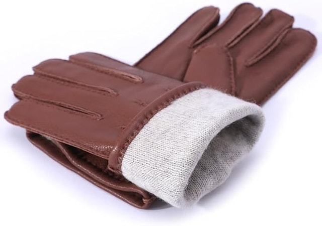 NEW Meetoget Womens XS Brown Deerskin Leather Dress Gloves - photo 4