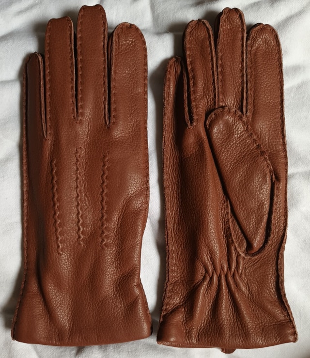 NEW Meetoget Womens XS Brown Deerskin Leather Dress Gloves - photo 5