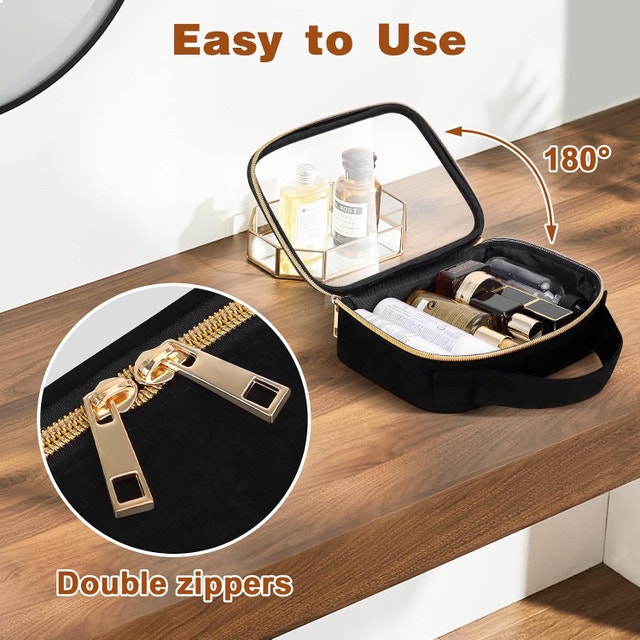 NEW Wedama Clear PVC / Black Toiletry Makeup Cosmetics Bags 2pk - photo 4