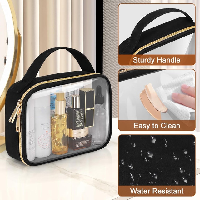 NEW Wedama Clear PVC / Black Toiletry Makeup Cosmetics Bags 2pk - photo 5