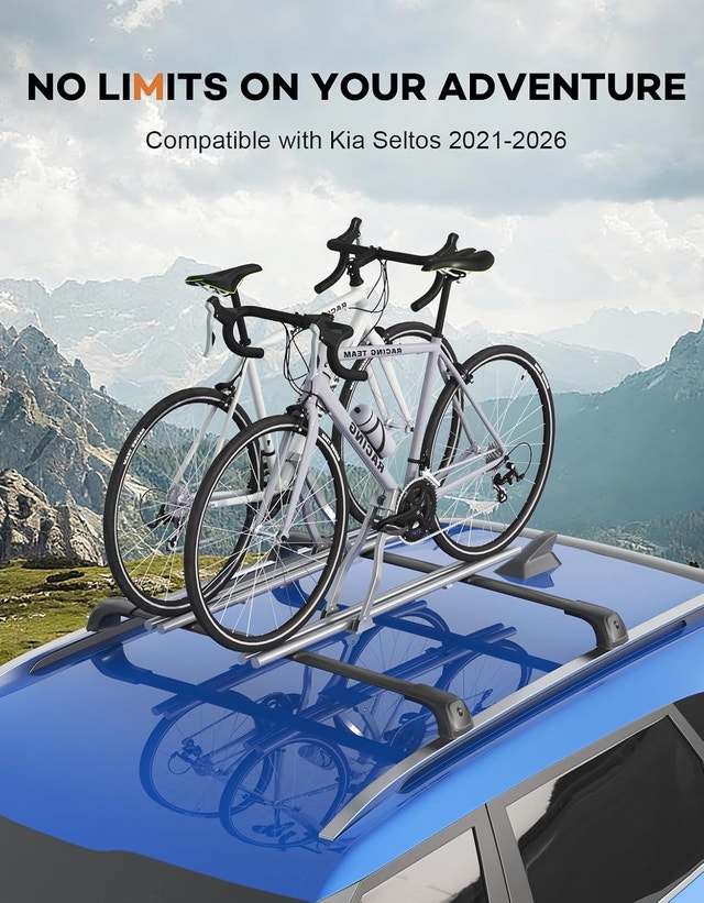 NEW Lockable 330lbs Roof Rack Cross Bars 2021-26 Kia Seltos - photo 5