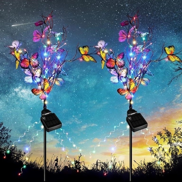 NEW Butterfly Solar Lights Outdoor Garden, 2pk, IP65 Waterproof