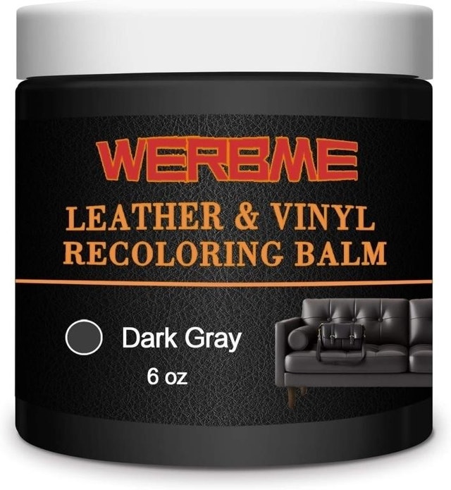 NEW WERBME Leather Recoloring Balm - Dark Gray, 6oz