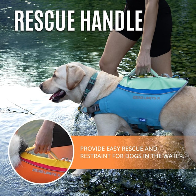 NEW ZLX Med Dog Life Vest Jacket, High Buoyancy w Secure Handle - photo 4