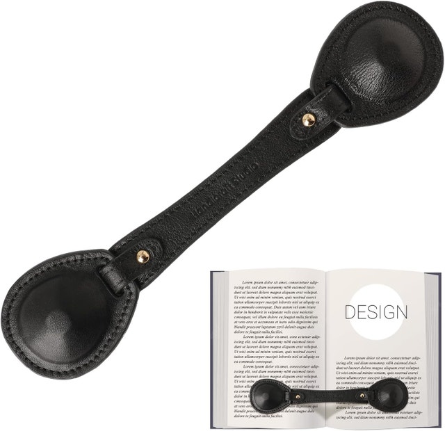 NEW Genuine Black Leather Bookmark, Handmade Page Markers