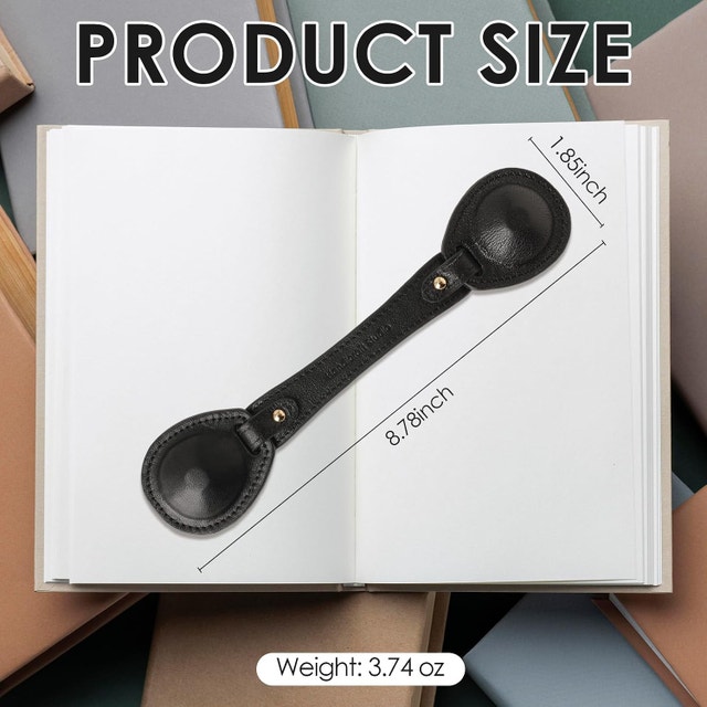 NEW Genuine Black Leather Bookmark, Handmade Page Markers - photo 2