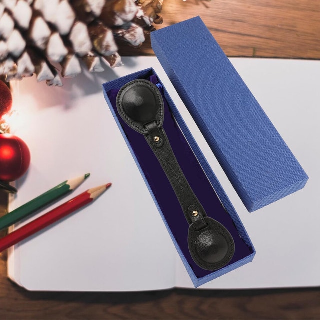 NEW Genuine Black Leather Bookmark, Handmade Page Markers - photo 3