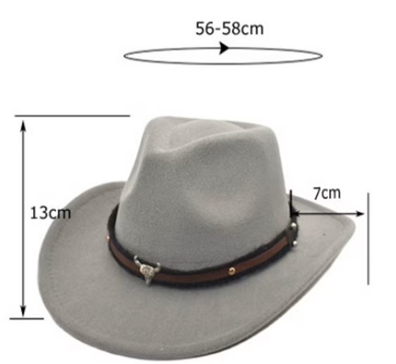 New Unisex Fur Felt Cowboy Hat Wide Brim Western Outback - photo 3