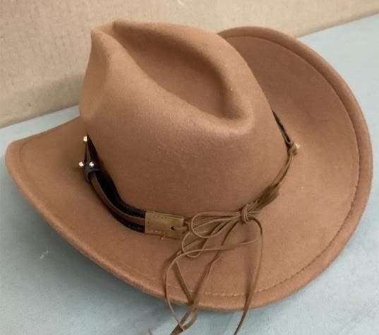 New Unisex Fur Felt Cowboy Hat Wide Brim Western Outback - photo 5