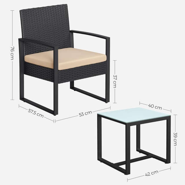 NEW SONGMICS 3-Piece Patio Set Outdoor Patio Garden Furniture - photo 3